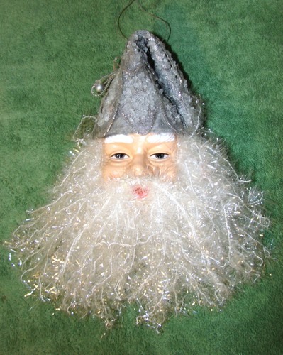 Retro santa head face white - head, face/white