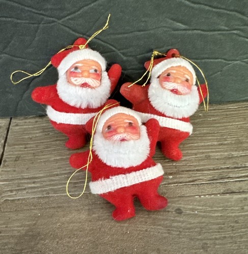 Vtg flocked christmas - 3,